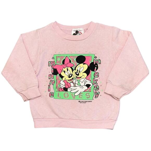 Minnie & Mickey Vintage Polaroid Loves Crewneck Sweater - Picture 1 of 4